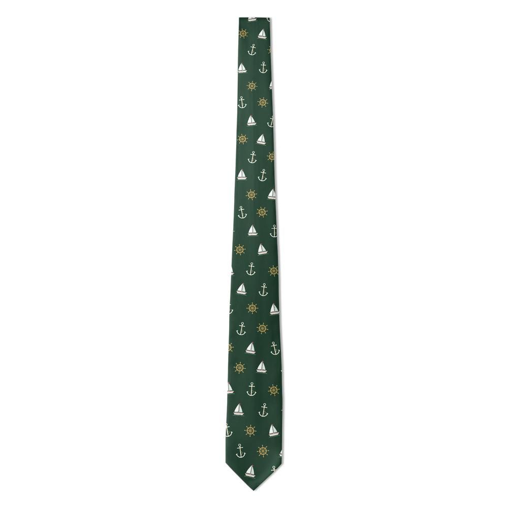 Zierotin - Forest Green & White Nautical Tie – Lake Club
