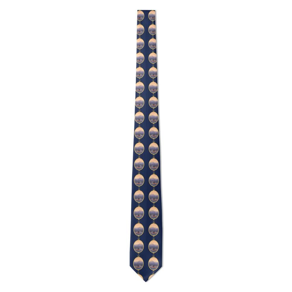 Forgach - Navy & Peach Canoe Tie – Dawn Paddle