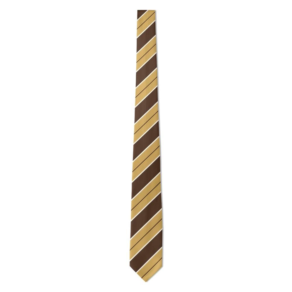 Villeroy - Brown & Gold Regimental Stripe Tie – Heritage Stripes with Autumn Warmth