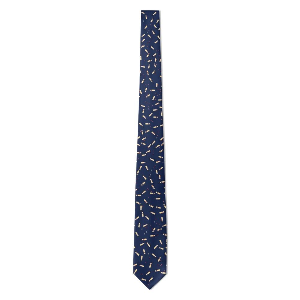 Chreptowicz - Navy Cricket Tie – Willow Bats and Red Leather Balls