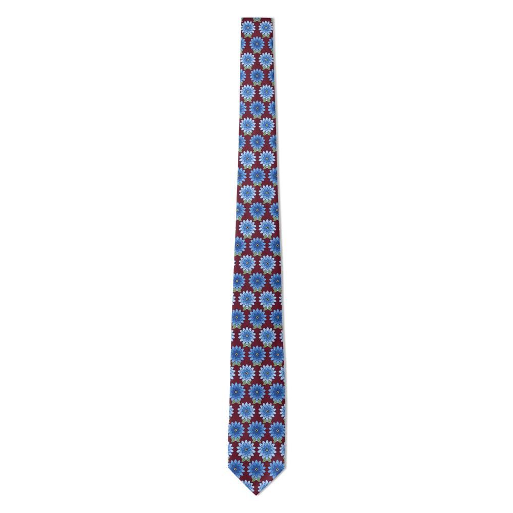 Windisch-Graetz - Burgundy & Blue Zinnia Tie – Velvet Garden
