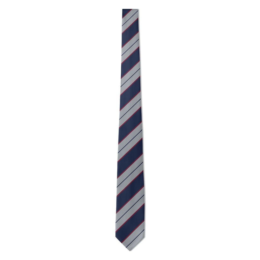 Villeroy - Navy & Silver Grey Regimental Stripe Tie – Heritage Stripes with Cool Precision