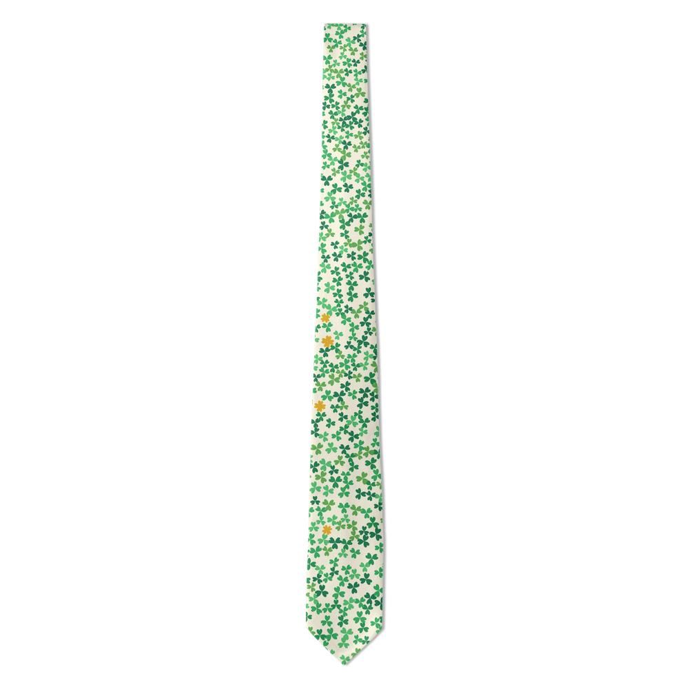 Frijs - Ivory & Green Shamrock Scatter Tie – Emerald Isle