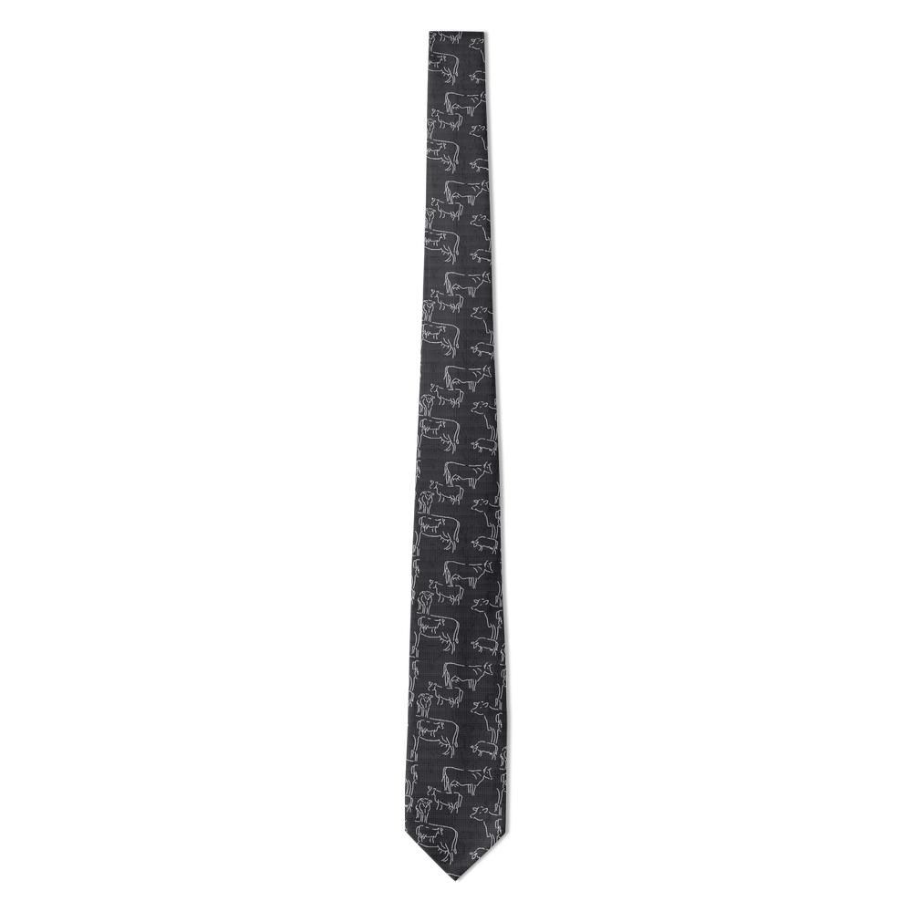 Beltrán - Charcoal & White Abstract Cow Tie – Chalk Herd
