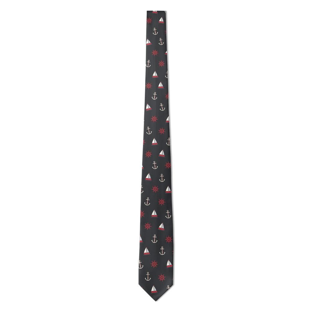 Zierotin - Charcoal & Red Nautical Tie – Storm Harbour