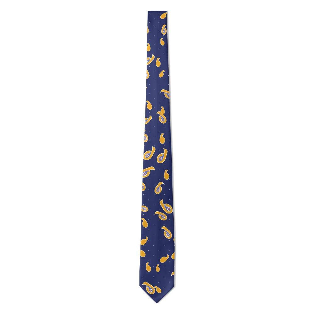 Cornaro - Indigo & Saffron Bohemian Paisley Tie – Spice Route