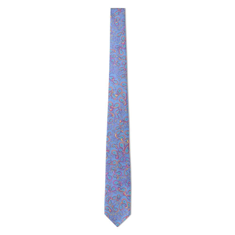Mattei - Sky Blue & Pink Garden Paisley Tie – Riviera Afternoon