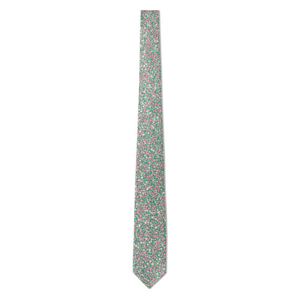 Amelot - Green & Pink Ditsy Floral Tie – Spring Garden