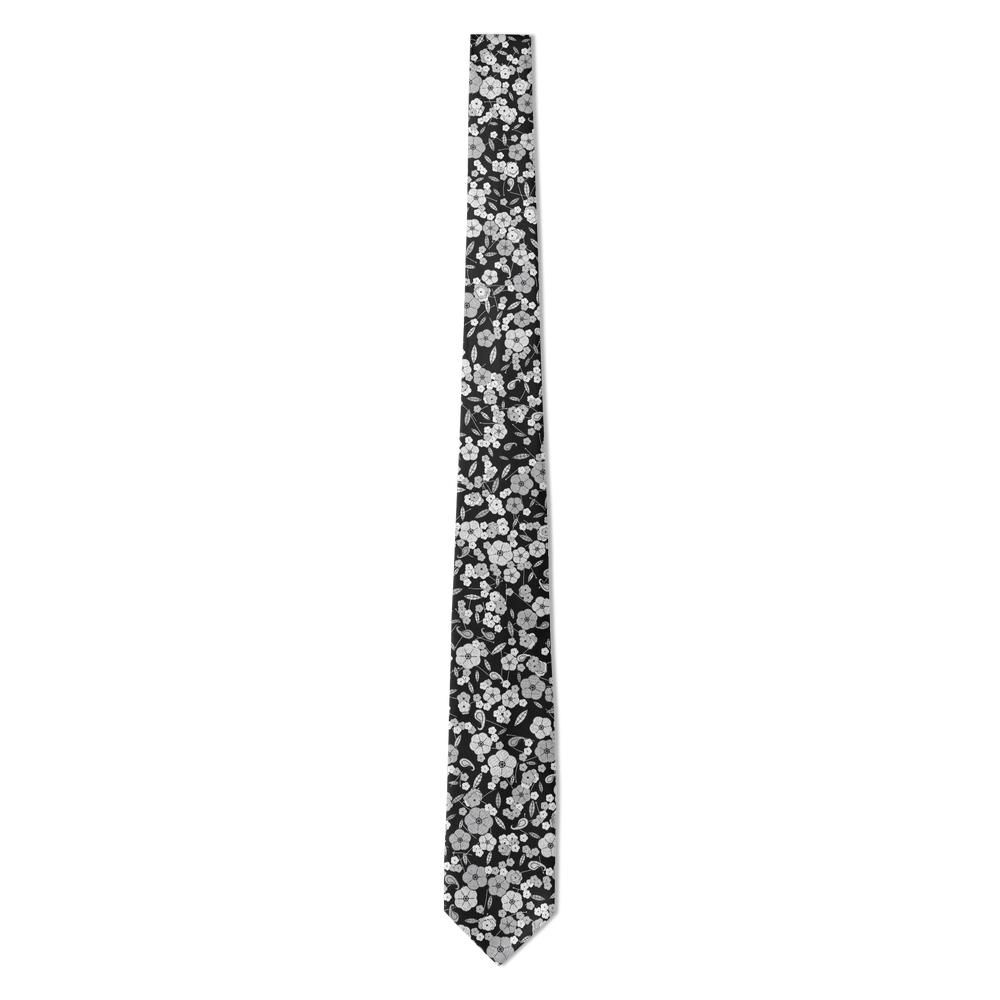Czernin - Black & Silver Garden Floral Tie – Prague Nocturne