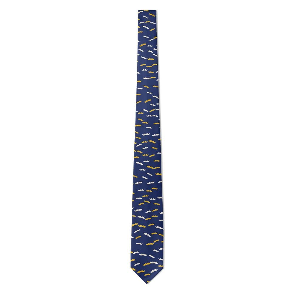 Gjedde - Navy & Gold Mustache Tie – Movember Classic