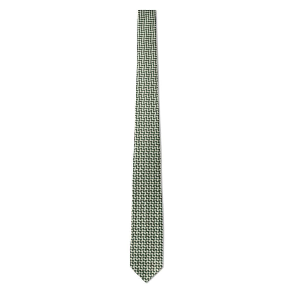 Montferrat - Forest Green & Cream Houndstooth Tie – Country Estate