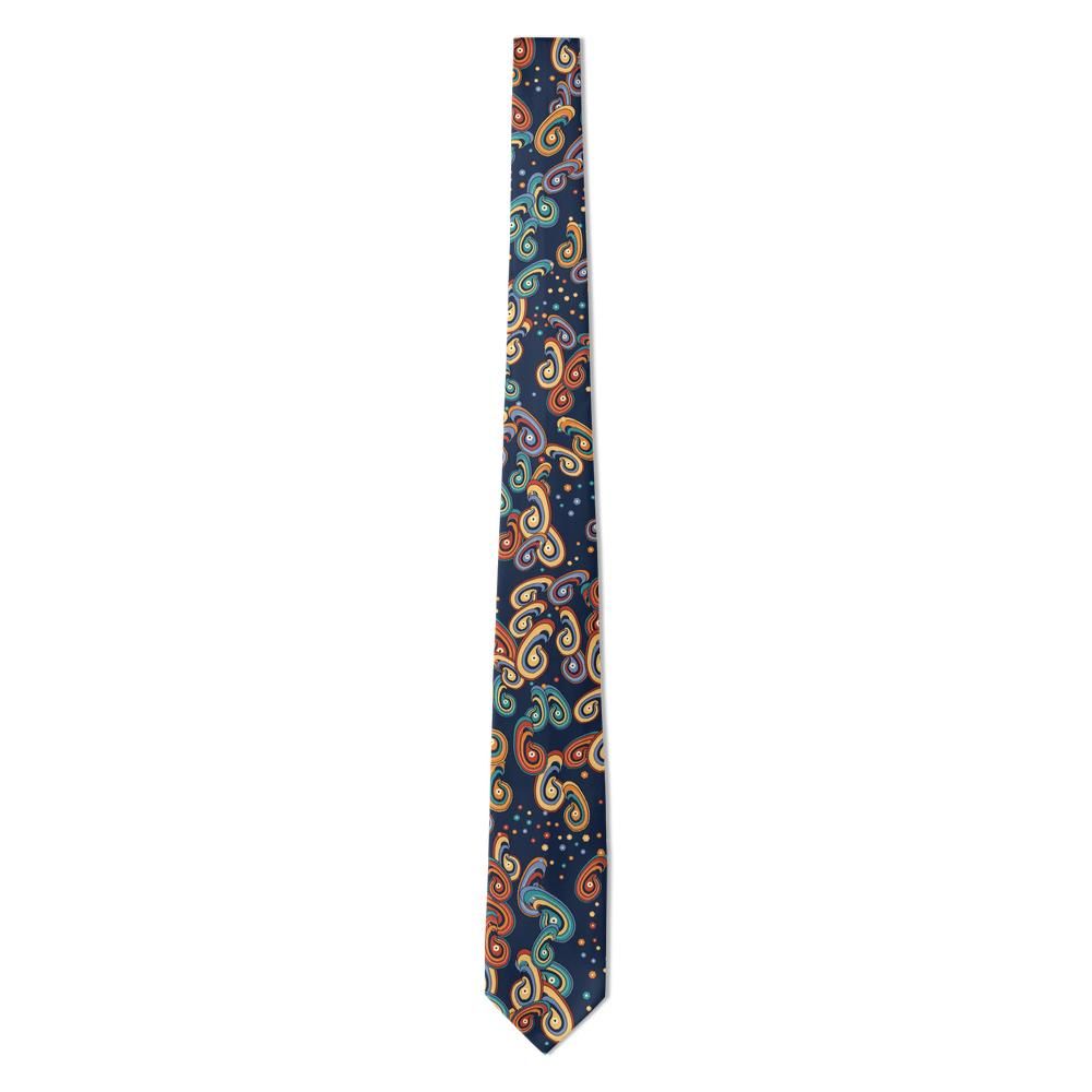 Ferretti - Navy & Orange Feather Paisley Tie – Tuscan Sunset