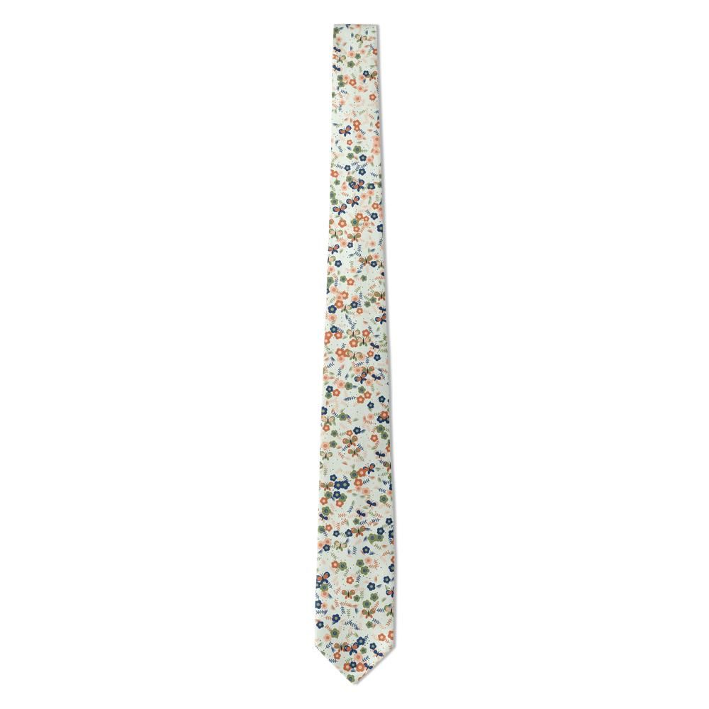 Friis - Sage & Navy Butterfly Meadow Tie – Spring Flutter