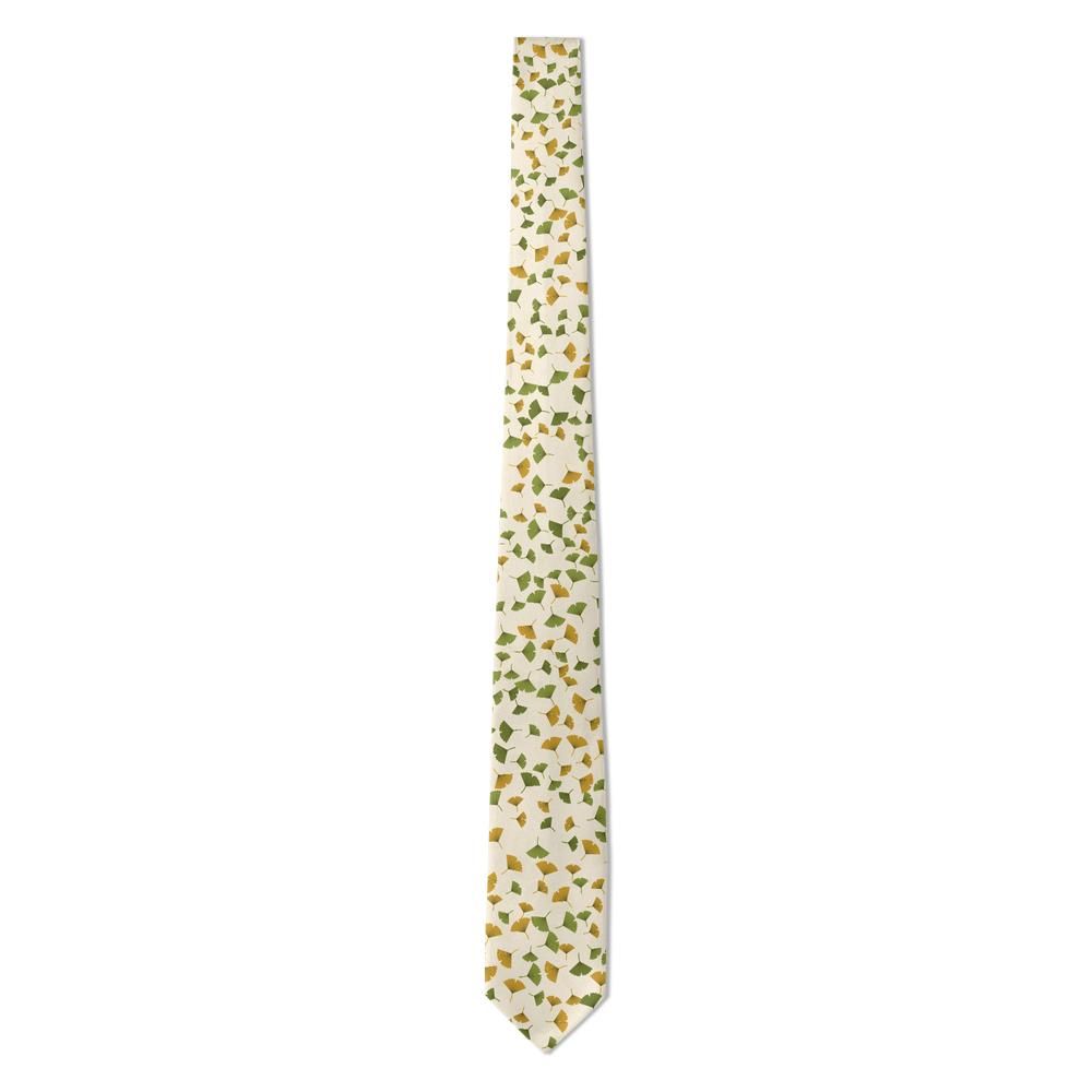 Buchwald - Cream & Olive Ginkgo Leaf Tie – Golden Season