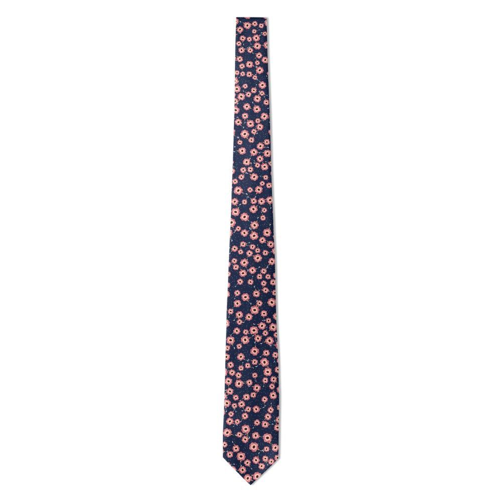 Pazzi - Navy & Coral Painted Peony Tie – Evening Bloom
