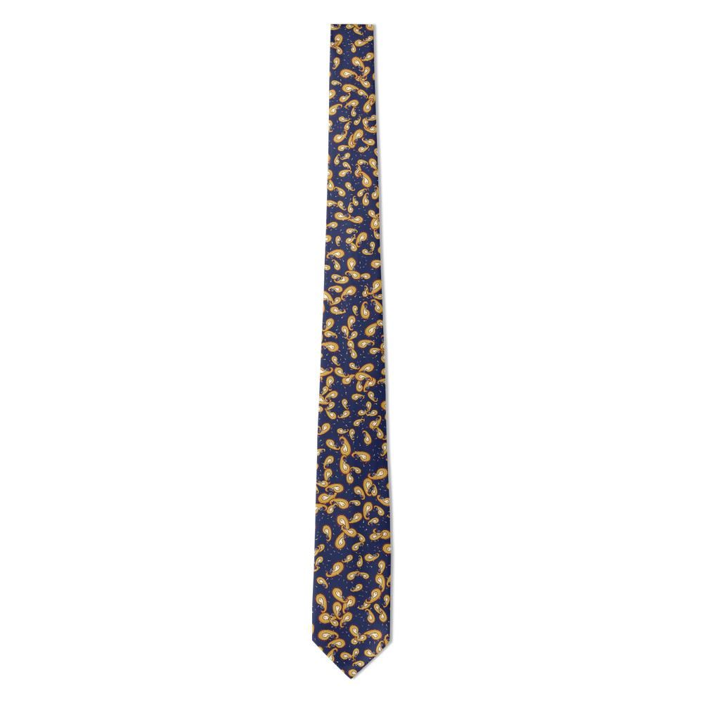 Bonzi - Navy & Gold Scattered Paisley Tie – Evening Salon