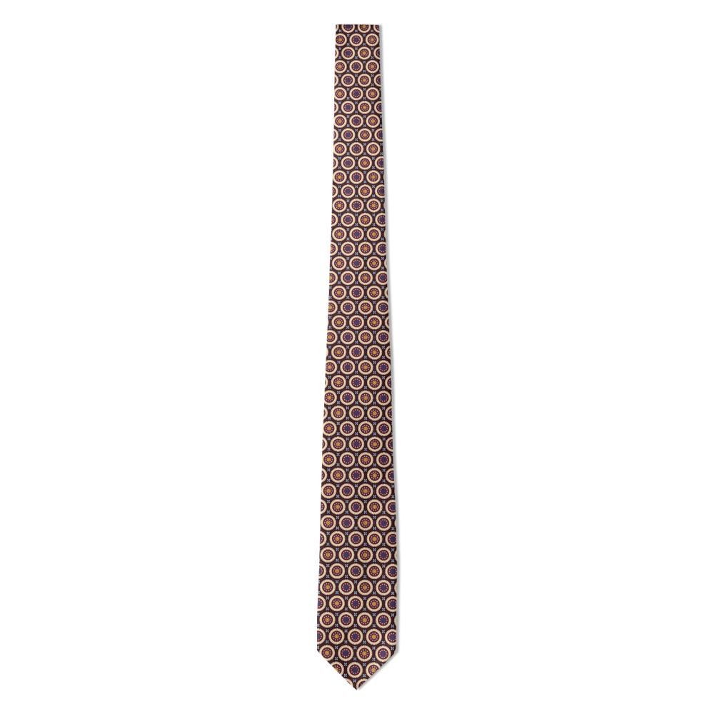 Montfort - Burgundy & Cream Circular Motif Tie – Library Evening