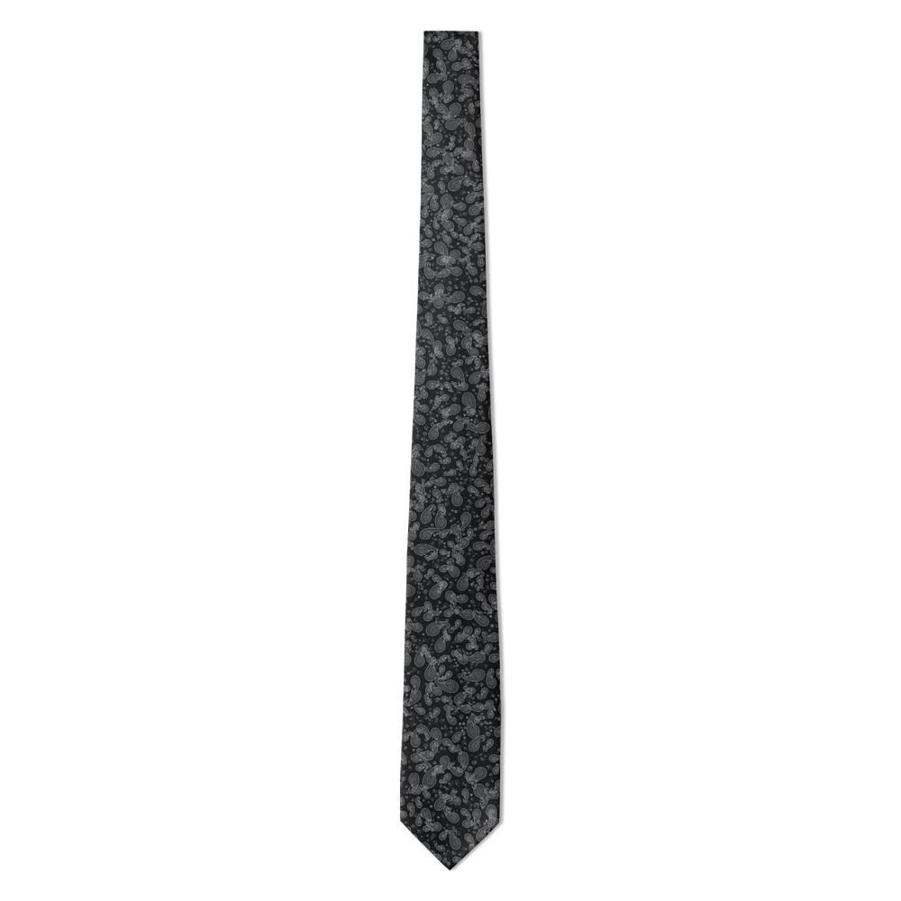 Aragon - Silver & Black Paisley Tie – Black Tie Gala