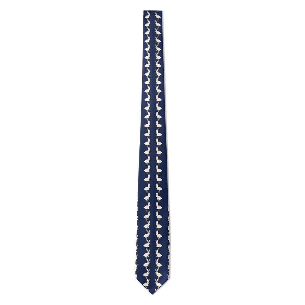 Lippe - Navy & Cream Rabbit Tie – Moonlit Warren