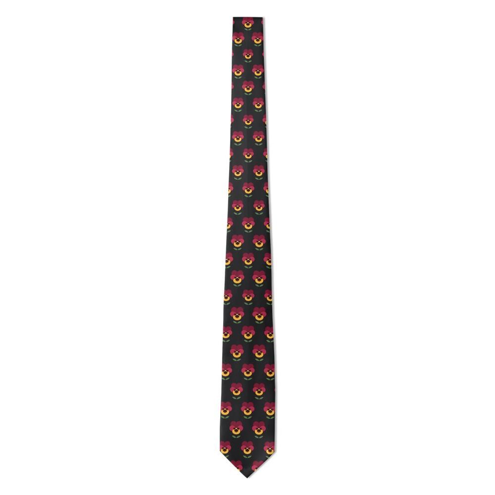 Frölich - Black & Crimson Pansy Tie – After-Dark Bloom