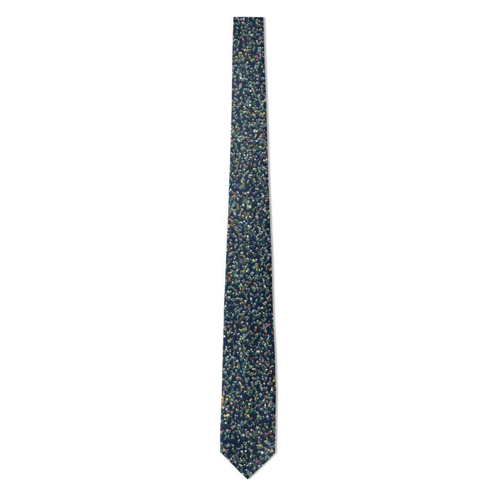 Rud - Navy Millefleur Tapestry Tie – Unicorn Garden