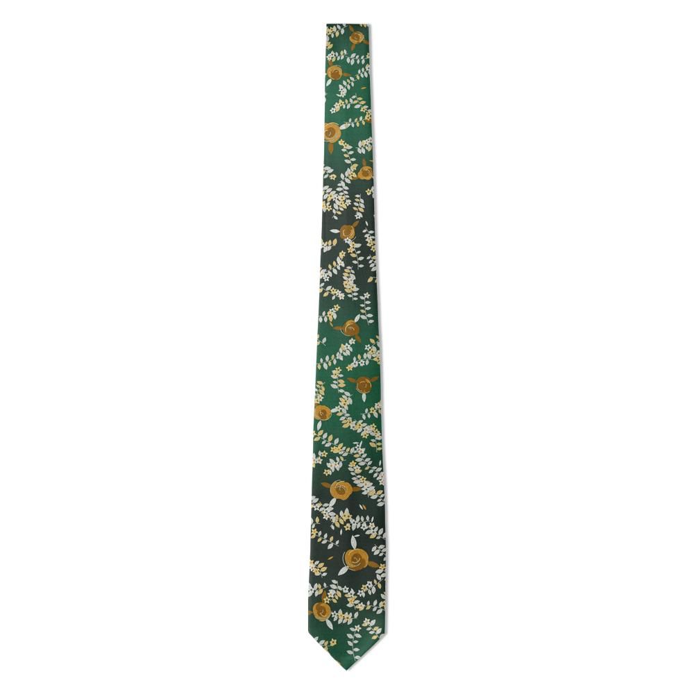 Clary - Forest & Gold Ombre Floral Tie – Summer Terrace