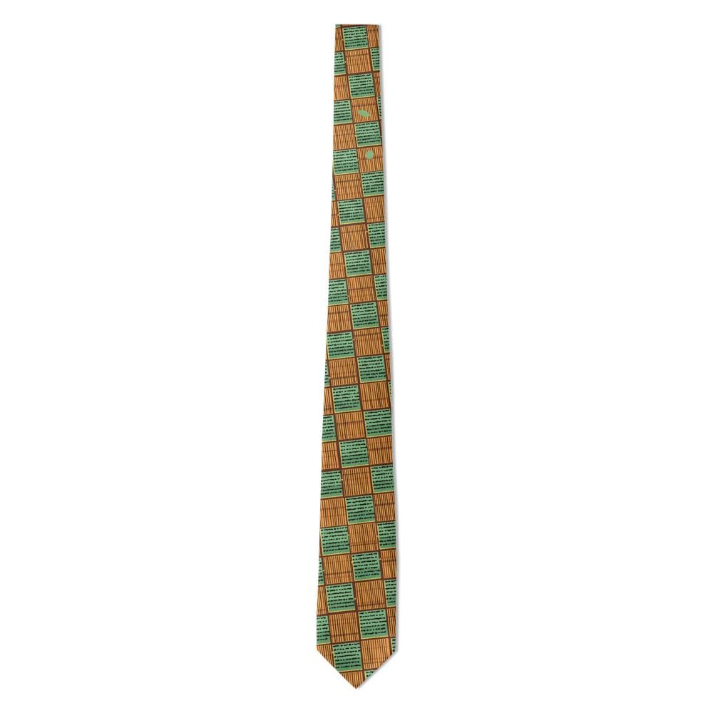 Lubomirski - Sage & Amber Basketweave Check Tie – Carpathian Autumn