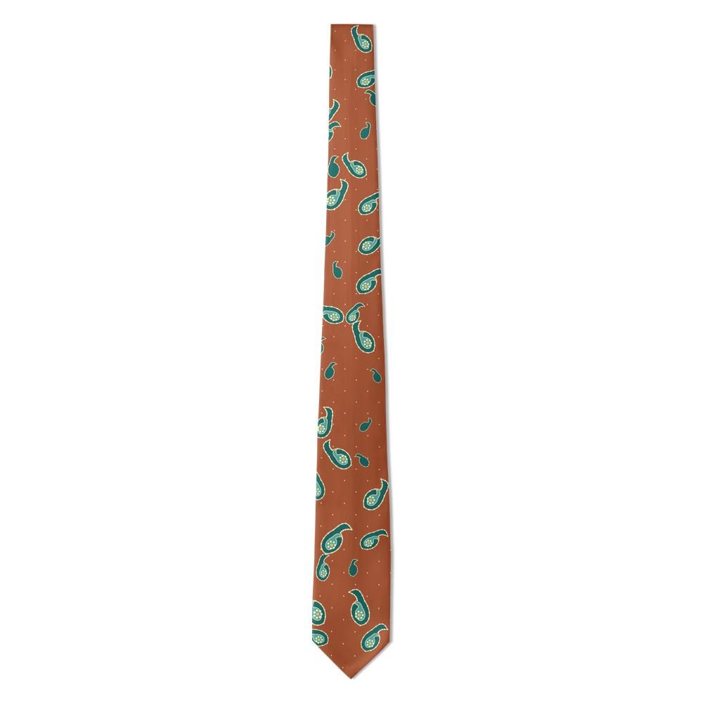 Cornaro - Terracotta & Teal Bohemian Paisley Tie – Free Spirit