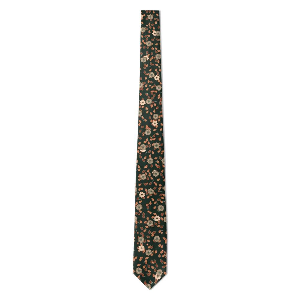 Este - Forest & Rust Floral Tie – Woodland Bloom