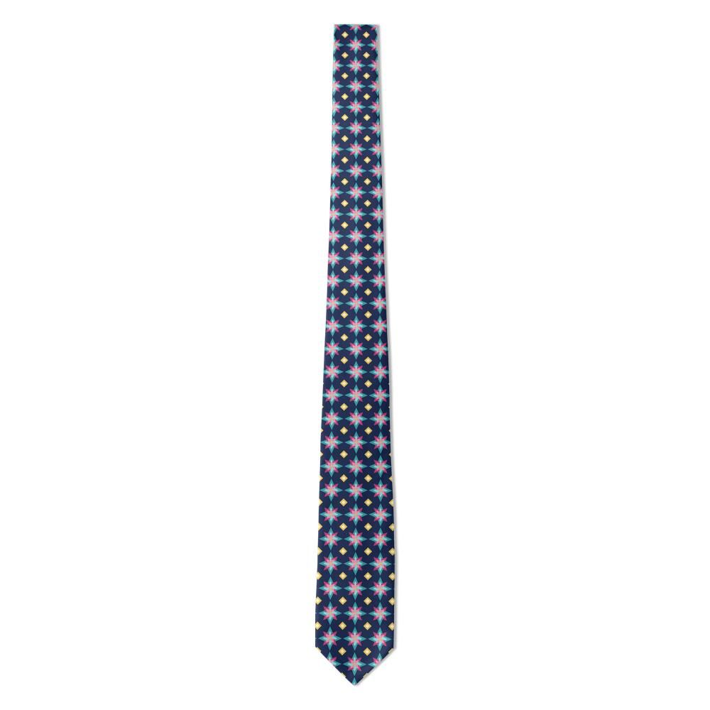 Wittgenstein - Navy & Teal Kaleidoscope Tie – Stained Glass