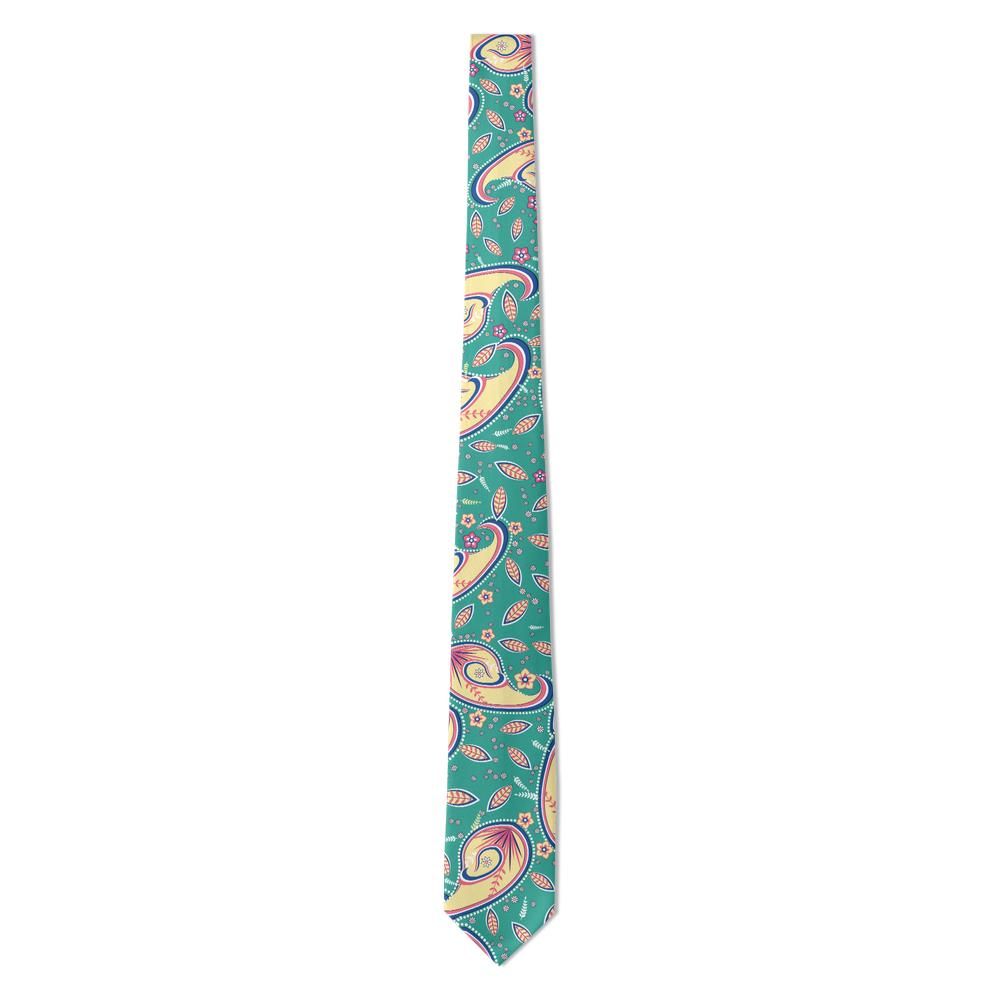 Zichy - Jade & Coral Fern Paisley Tie – Garden Promenade