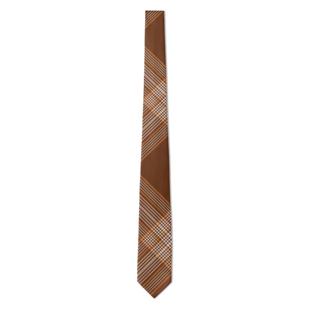 Lennox - Rust & Tangerine Herringbone Tartan Tie – Autumn Estate