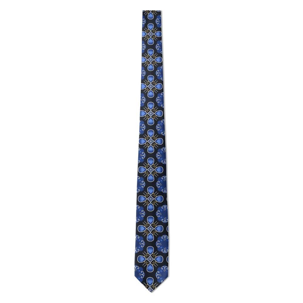 Rospigliosi - Navy & Royal Blue Medallion Foulard Tie – Roman Evening