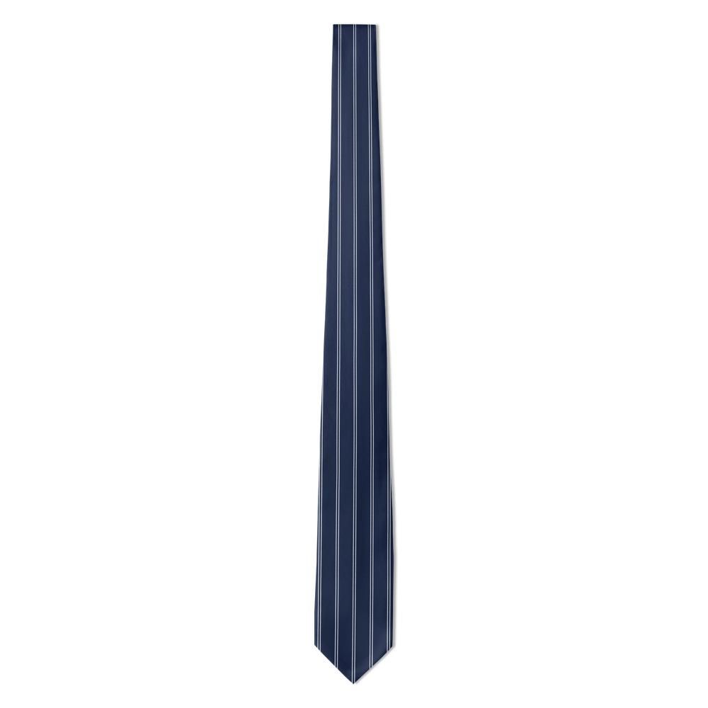 Bildt - Navy & Silver Tramline Stripe Tie – Boardroom Lines