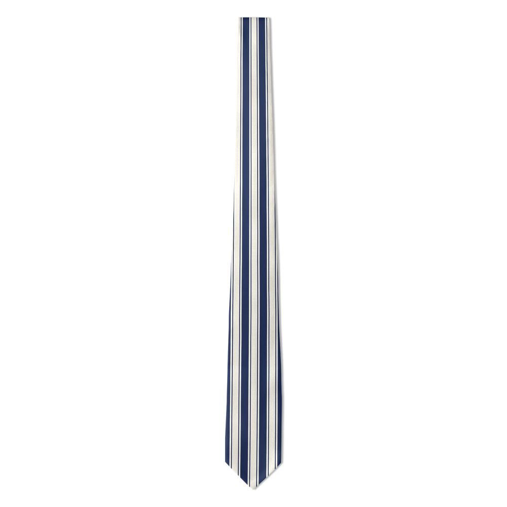 Bethlen - Navy & Cream Butcher Stripe Tie – Market Morning