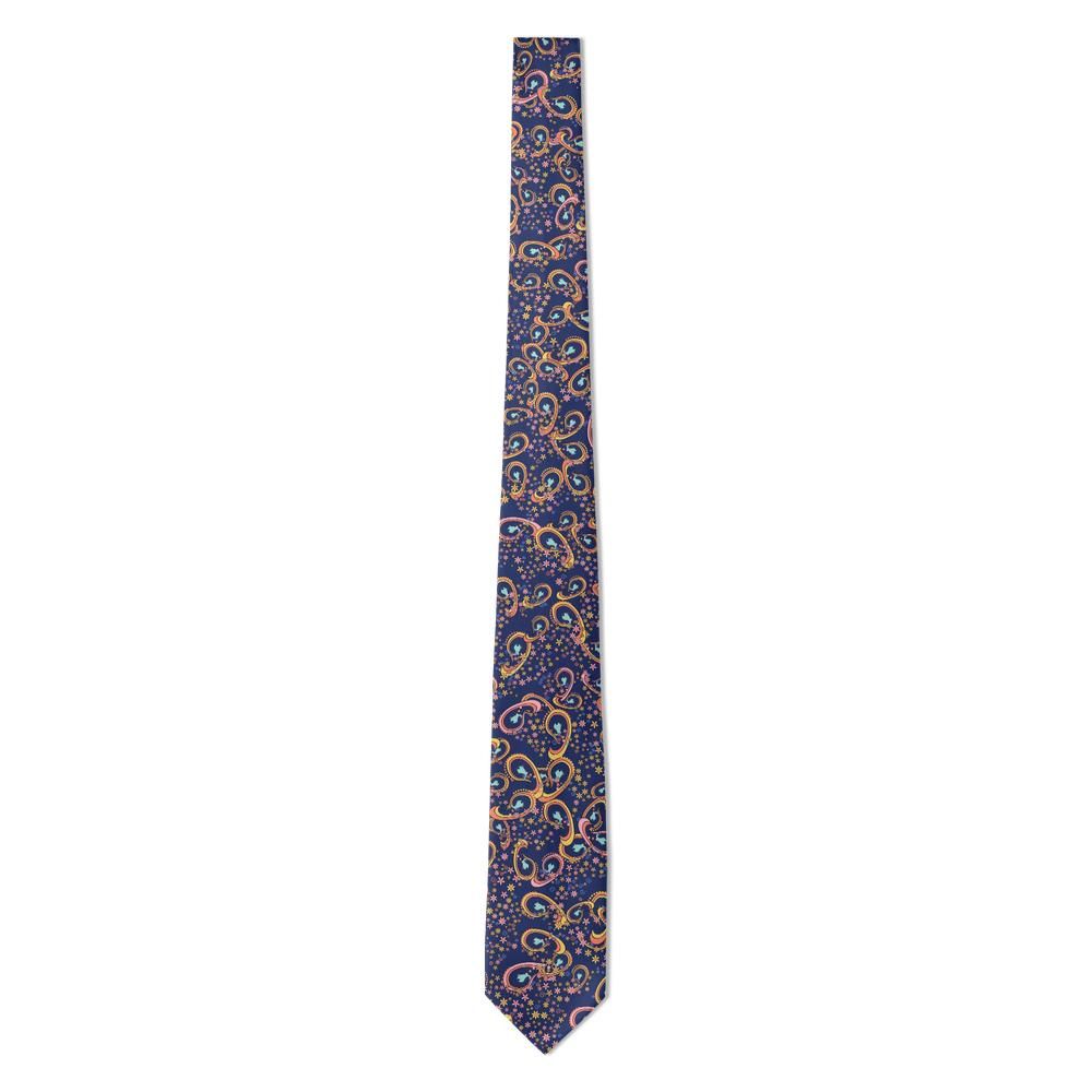 Mattei - Navy & Coral Garden Paisley Tie – Roman Evening