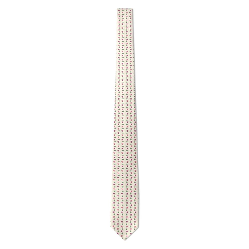 Lodron - Cream & Pink Cyclamen Tie – Winter Sill