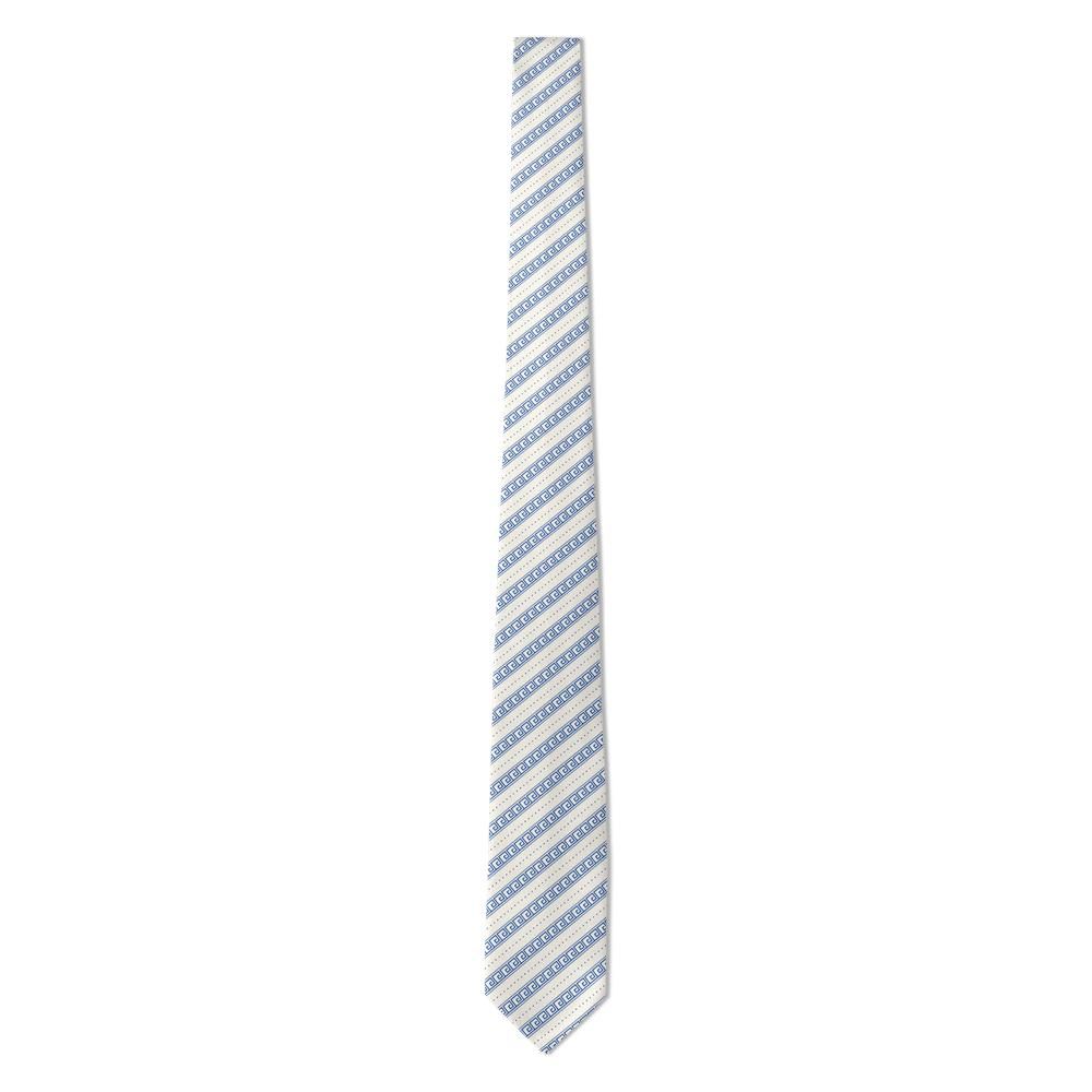 Brockdorff - Ivory & Blue Greek Key Tie – Timeless Meander Elegance