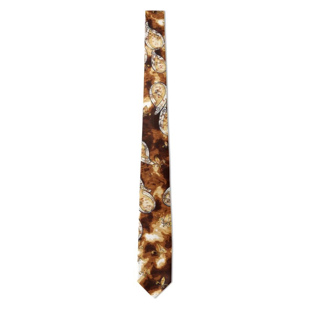 Borromeo - Umber & Cream Watercolour Paisley Tie – Sepia Fresco