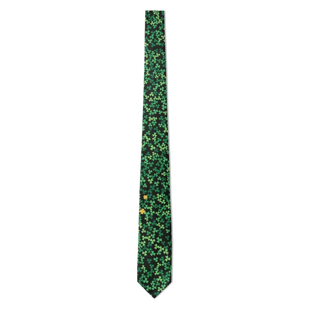 Frijs - Black & Green Shamrock Scatter Tie – Dublin Night