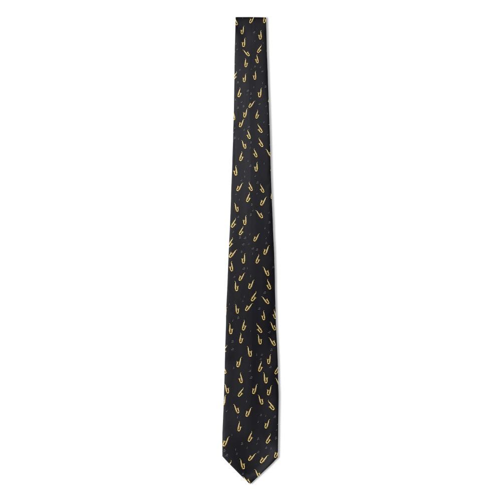 Oginski - Black Saxophone Tie – Late-Night Jazz in Gold