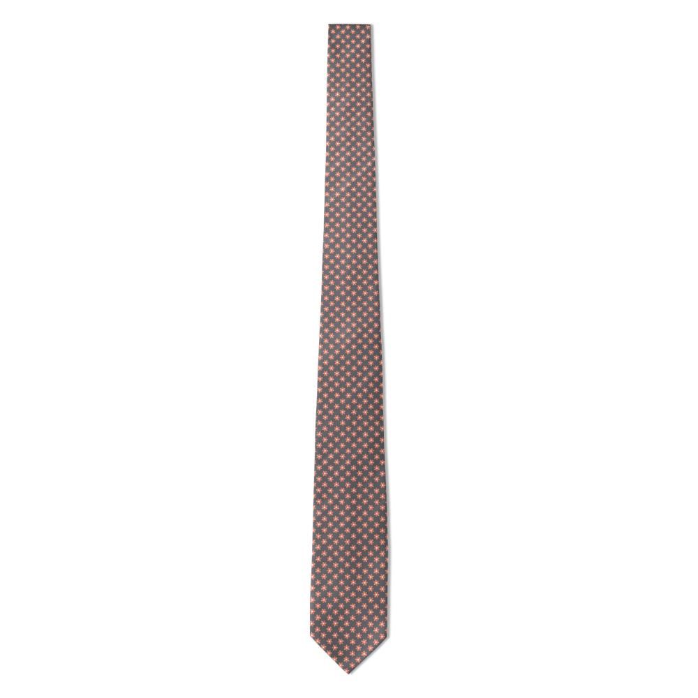 Gyldenstierne - Charcoal & Coral Blossom Foulard Tie – Autumn Salon