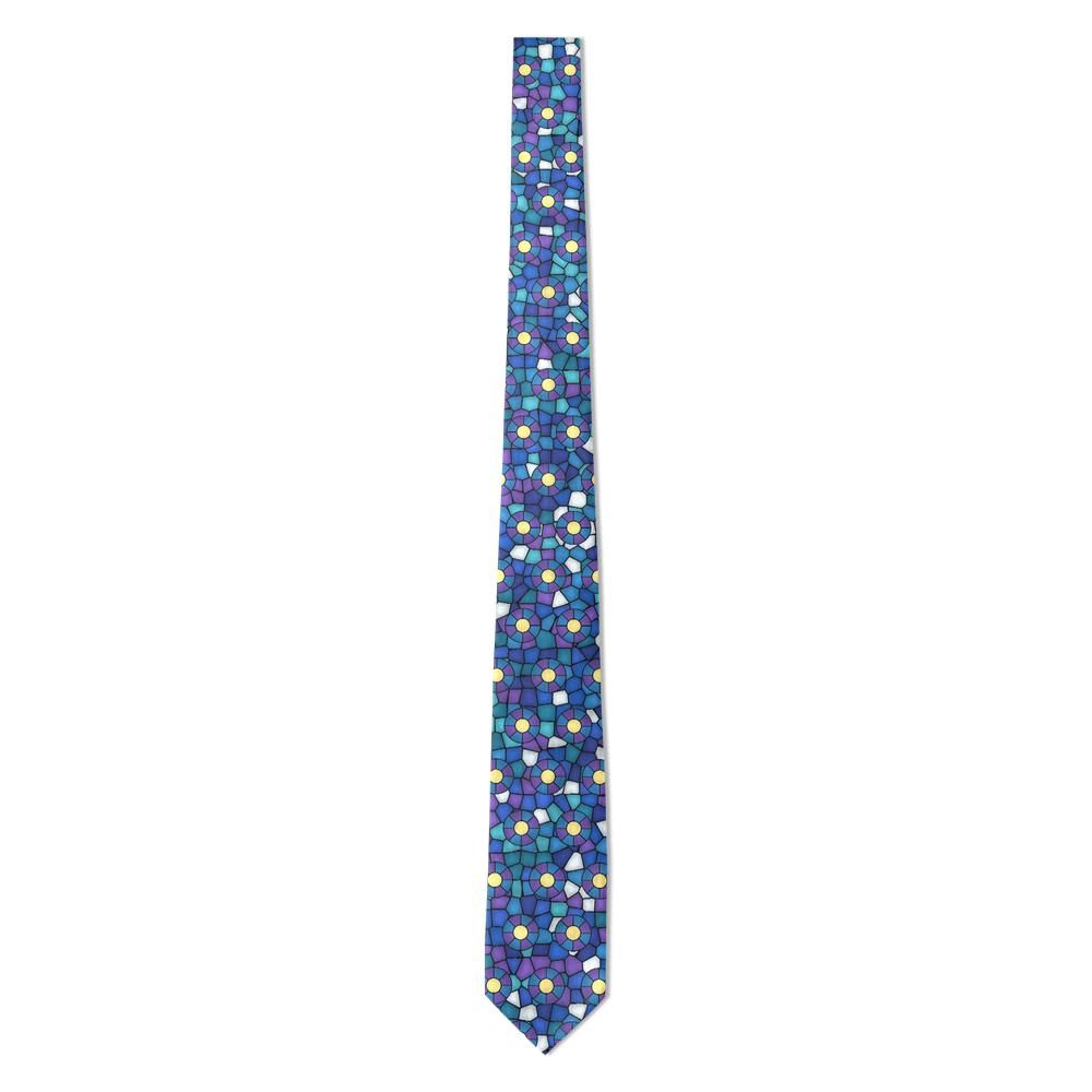 Krabbe - Cobalt & Turquoise Stained Glass Tie – Rose Window