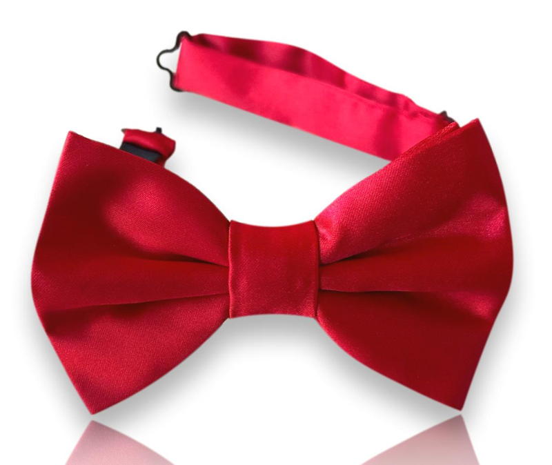 Aliaga solid scarlet red satin silk bow tie