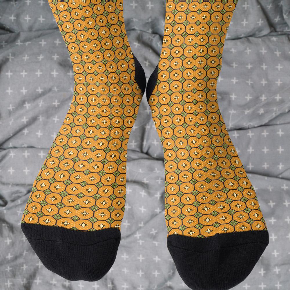 Matching tie pattern dress socks