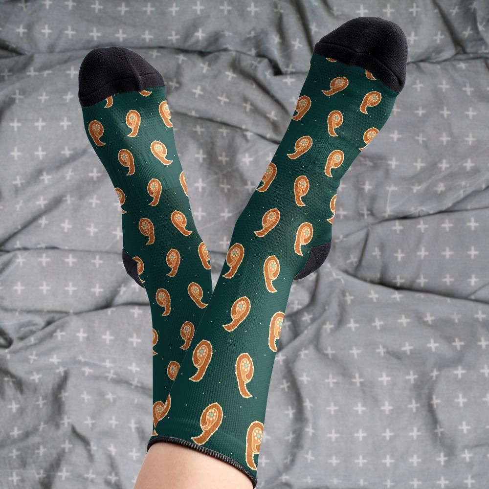 Matching tie pattern dress socks