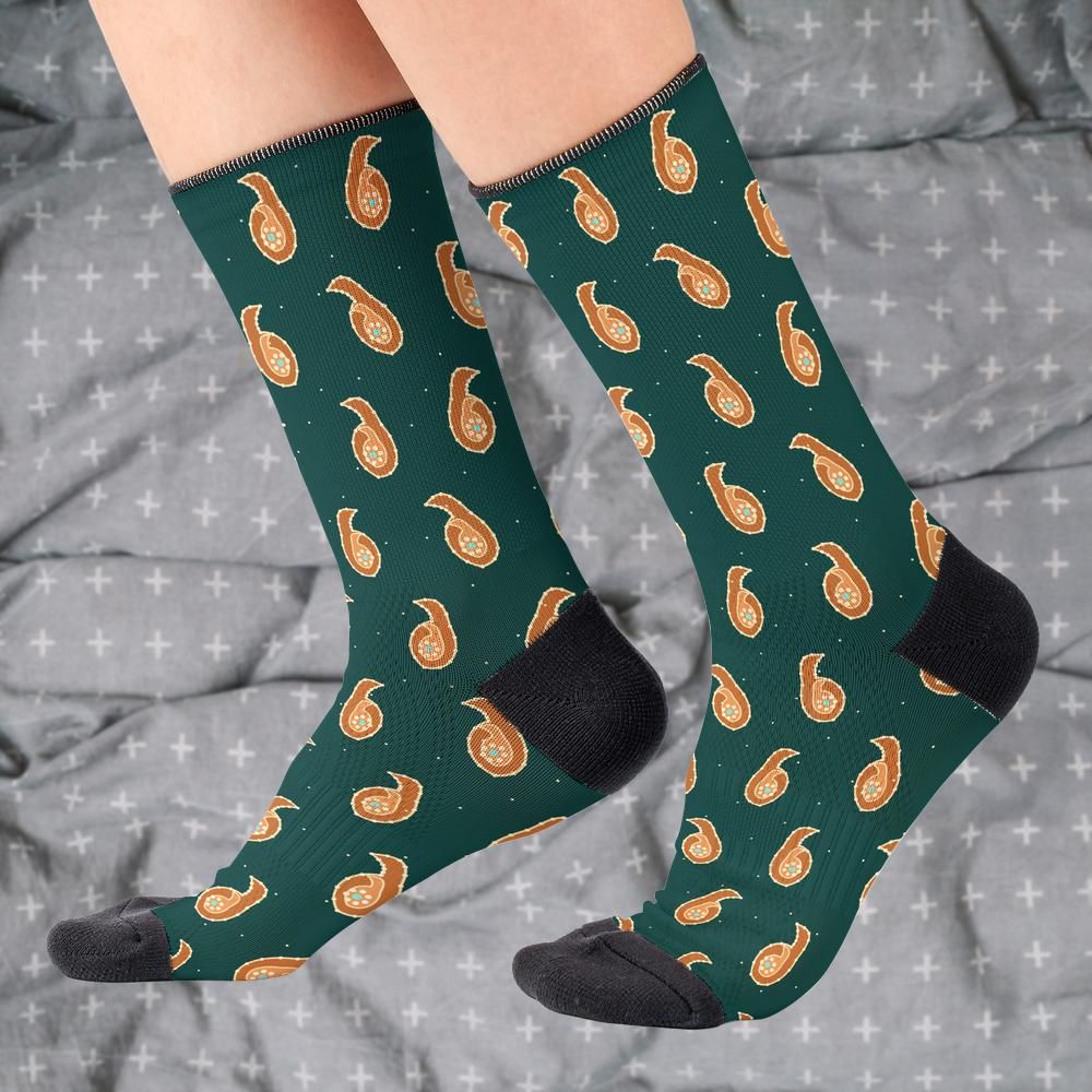 Matching tie pattern dress socks