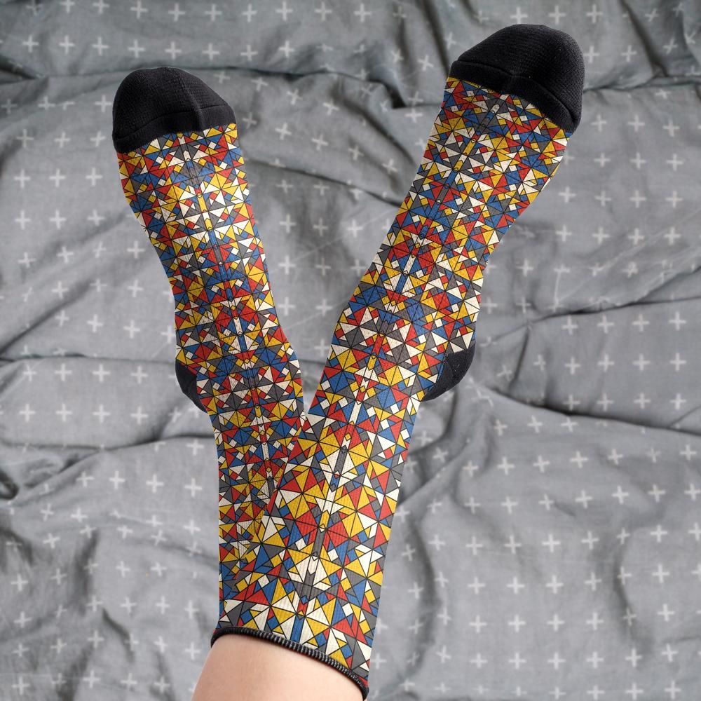 Matching tie pattern dress socks