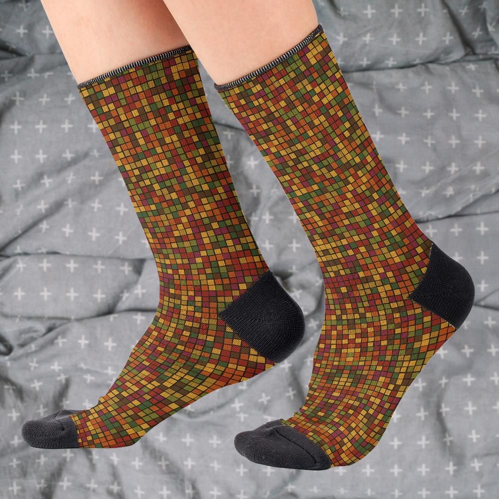 Matching tie pattern dress socks