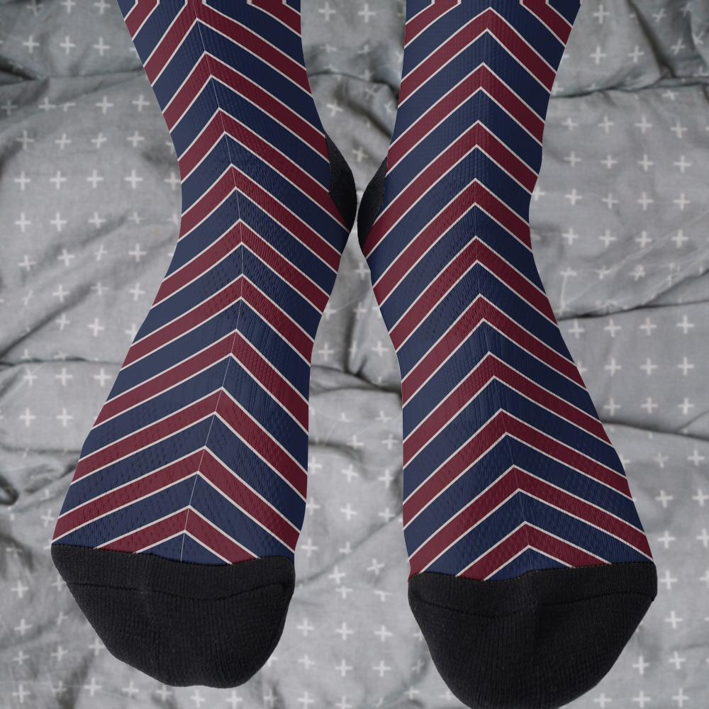 Matching tie pattern dress socks